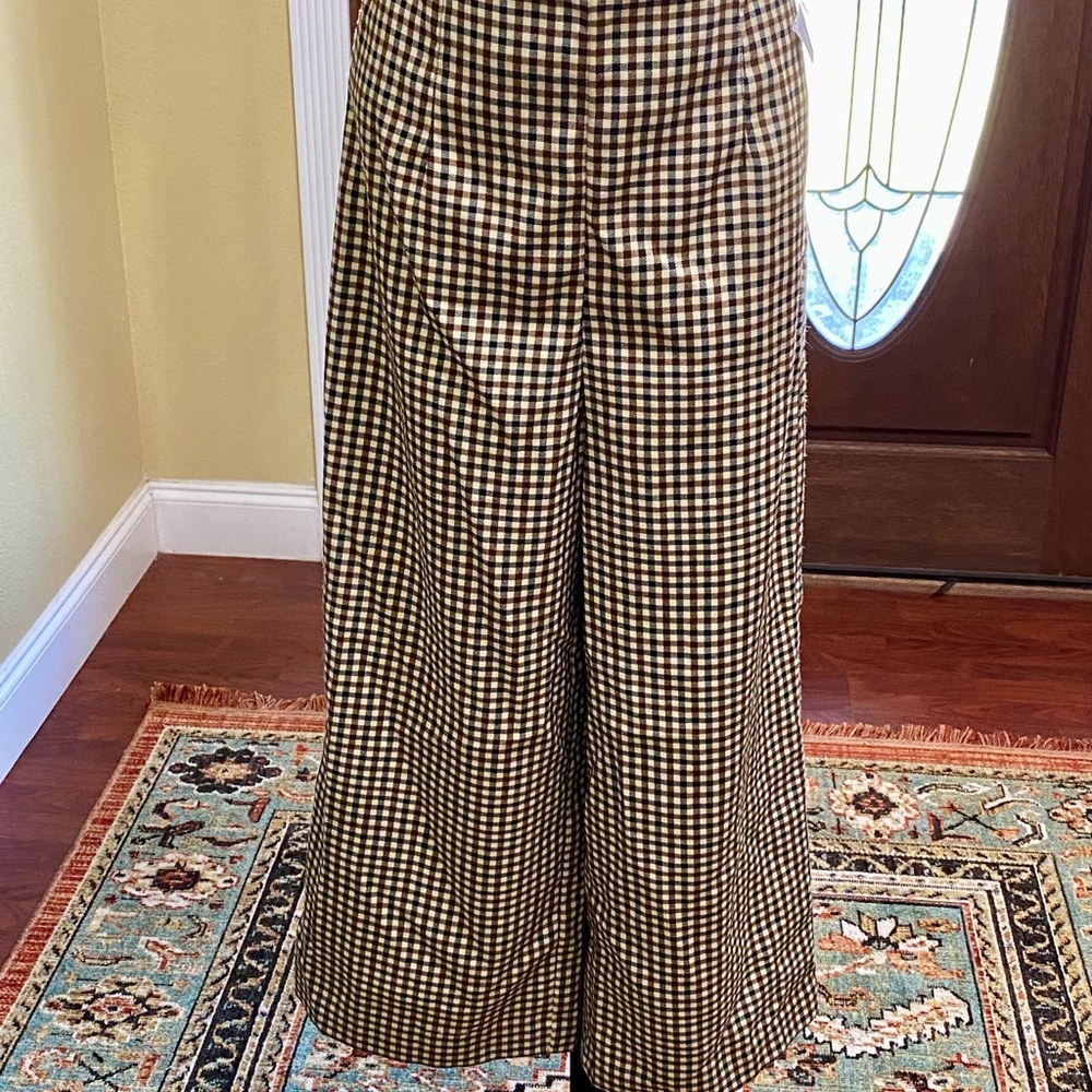 DR2 Brown Checkered Wide Leg Pants